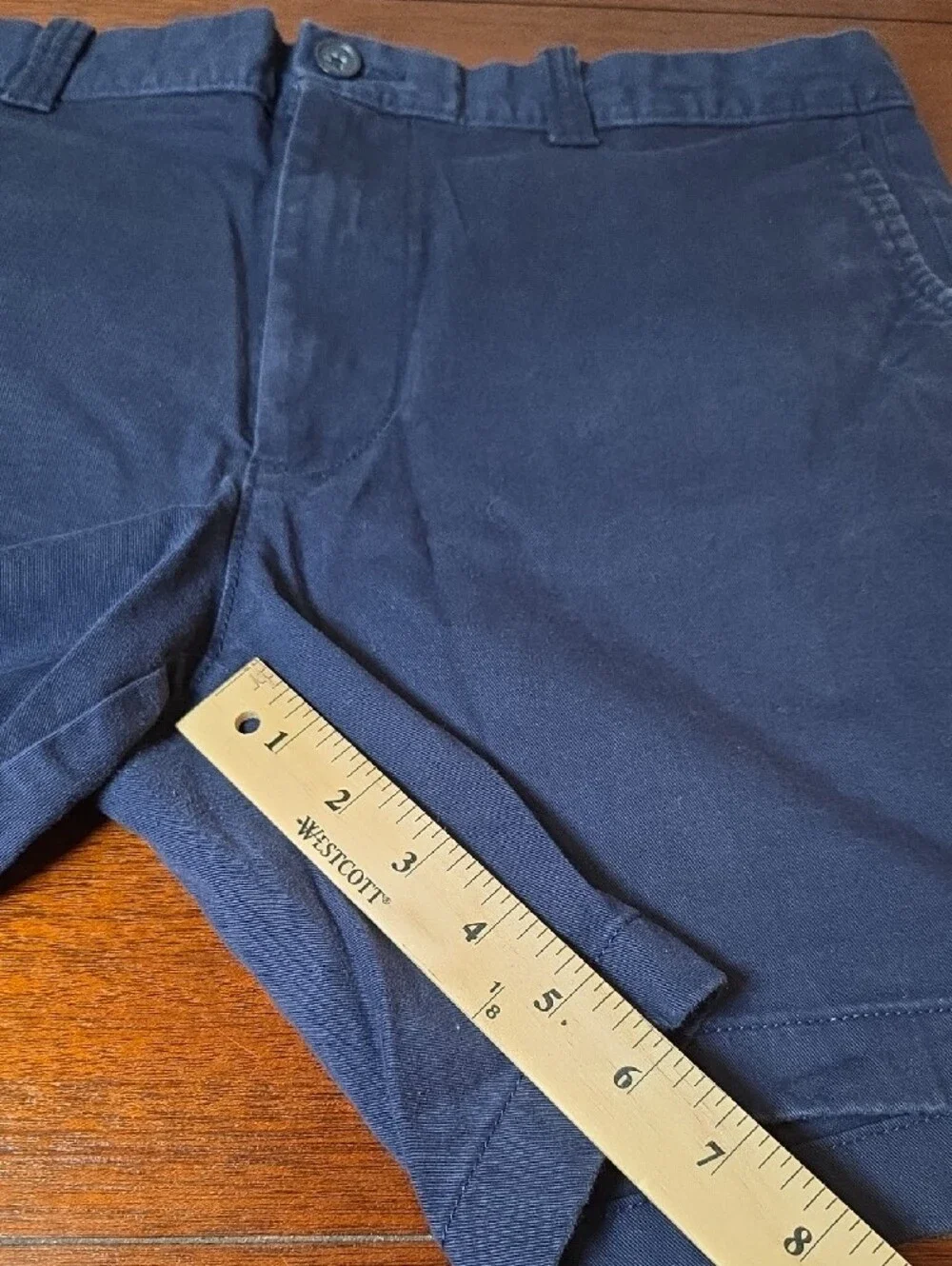 J. Crew Navy Flat-Front Cotton Shorts Size 35